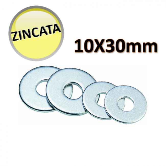 Rondelles galvanisées OTER M10x30x2,5 mm - Lot de 10