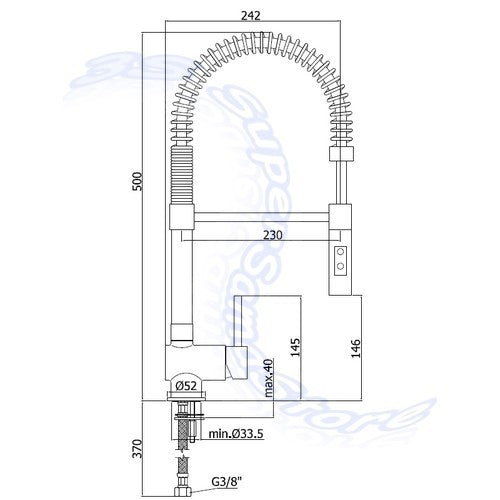 Mitigeur d'évier professionnel SK179 CR STICK PAFFONI