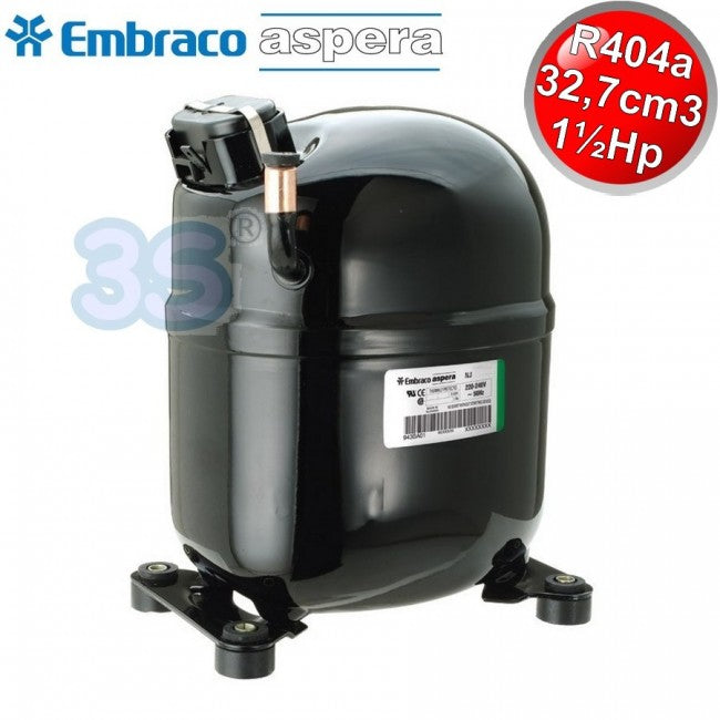 R404a R507 Gas Compressor CSR BOX -1 ½ Hp - 32.70 cm3 - Embraco Aspera NJ9238GK