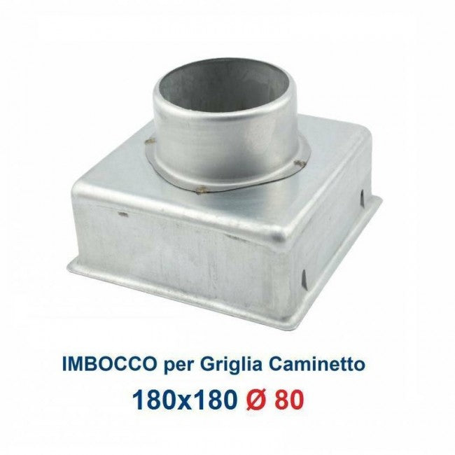 Chimney opening adapter (18x18 inlet grille, 80mm diameter)