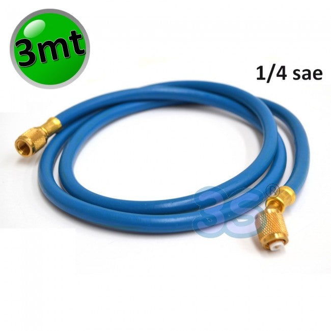 Tuyau de gaz réfrigérant - 1/4 SAE 300 cm - Couleur BLEU