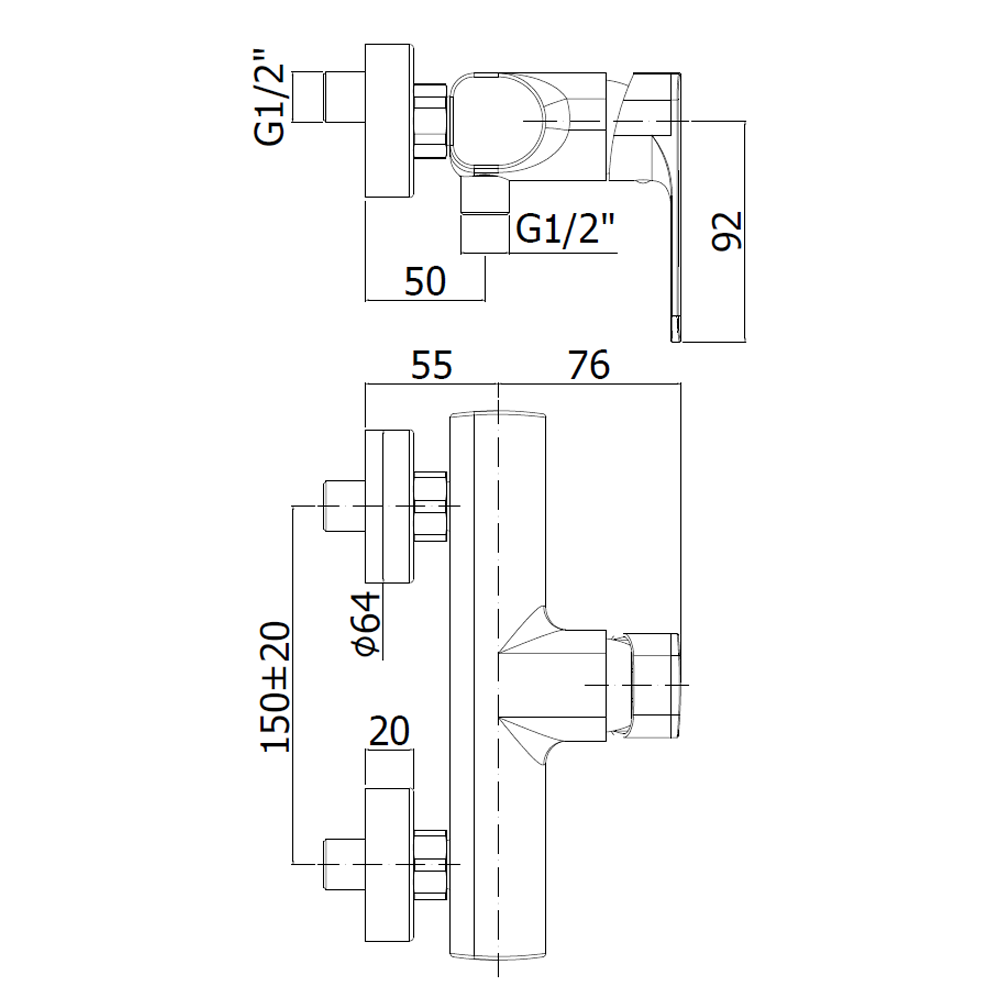 External shower mixer SLY PAFFONI - SY168 CR