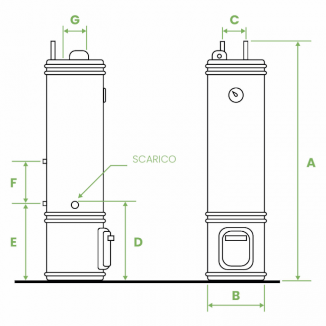 Chauffe-eau électrique sur pied BANDINI en bois