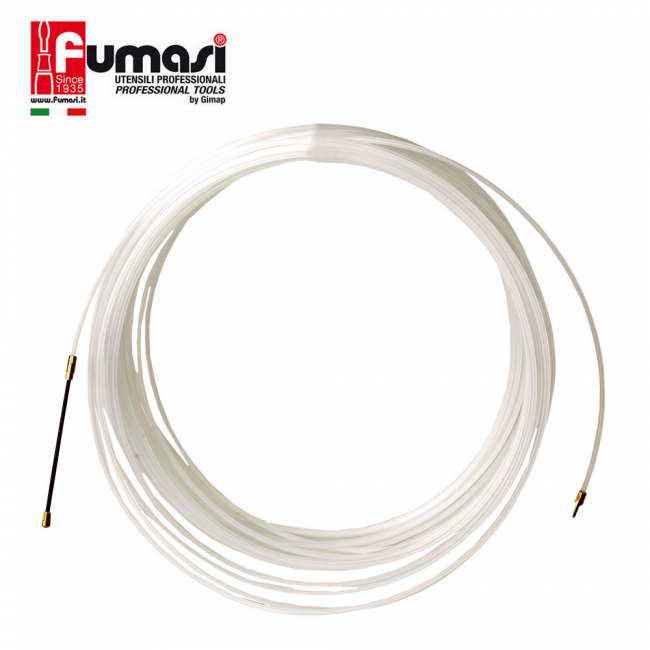 Sonde de traction de câble électrique Fumasi, ressort en nylon, longueur 15 mètres, diamètre 4 mm