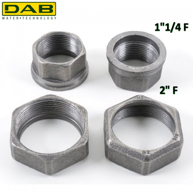 DAB - paire de buses à siège plat pour circulateur 1'' 1/4 femelle x 2'' femelle