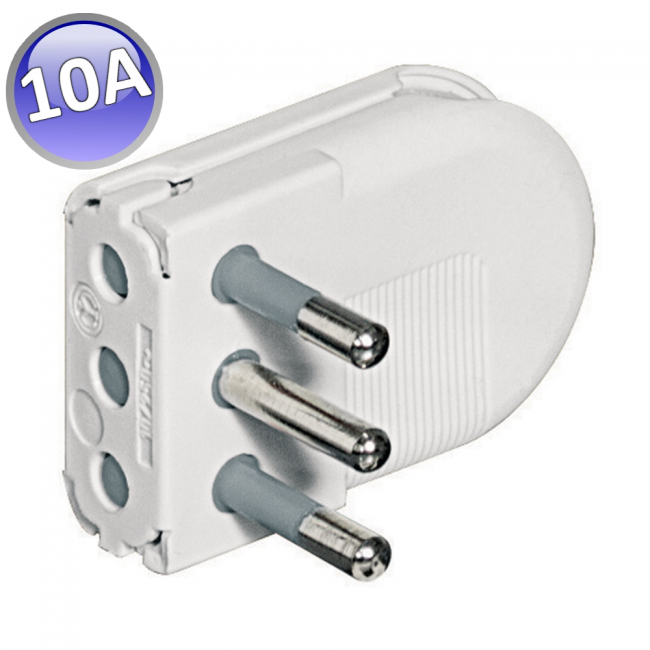 Prise volante compacte 2P+T 10A - blanche