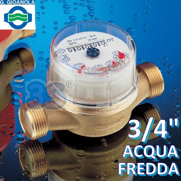 Compteur d'eau froide 3/4'' à cadran sec, homologué CEE