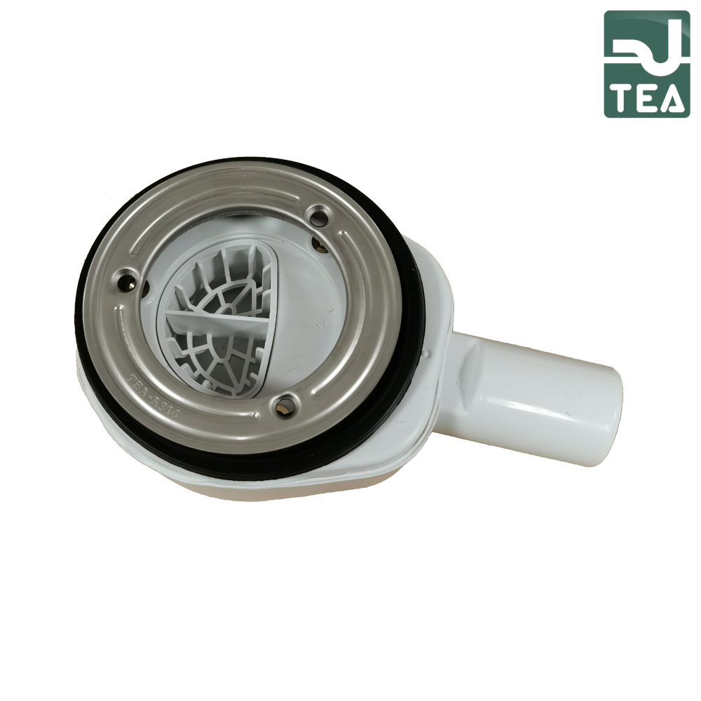 TEA - PP Shower Waste with trap, without grid, for 90mm diameter hole - 40mm male outlet