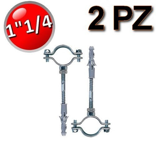 Collier en acier avec vis et bouchon pour tuyaux de Ø 1 1/4 po - lot de 2