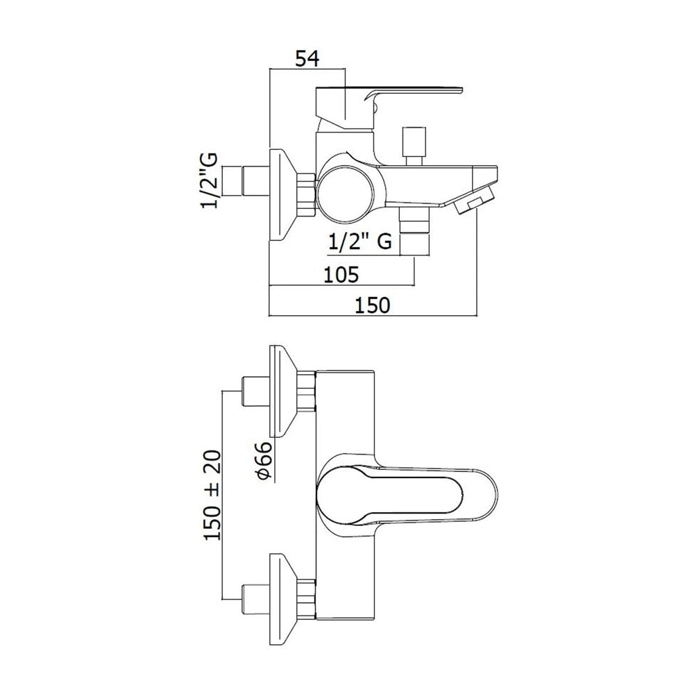 BLU PAFFONI Bath mixer with hand shower - BLU026
