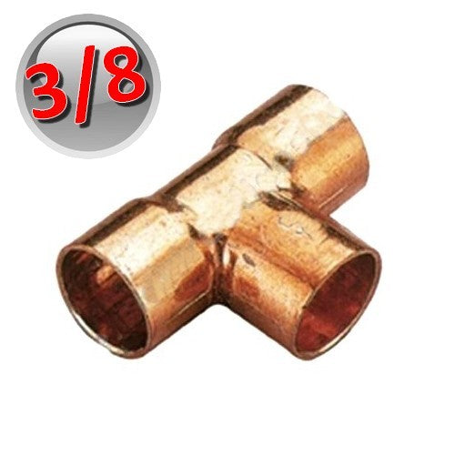 Raccord en T en cuivre FFF 3/8'' - 9,52 mm pour soudure