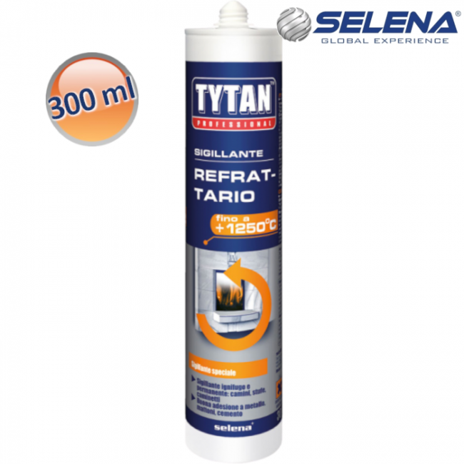 Mastic réfractaire 1250 °C 300 ml Noir