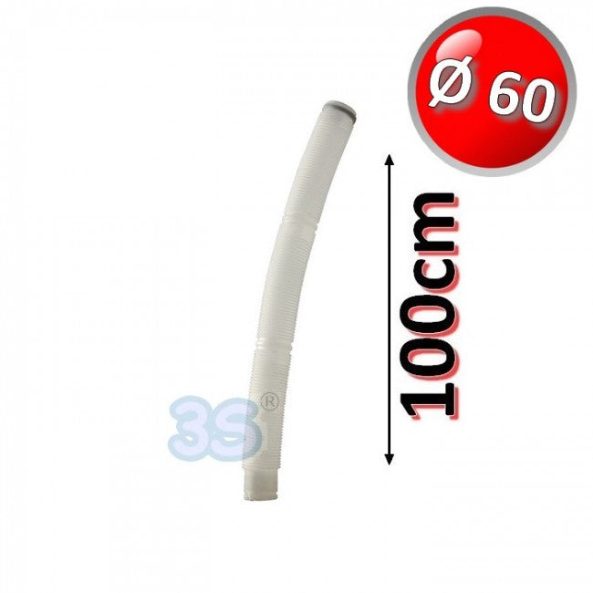 Tuyau flexible de 100 cm en PPS Ø 60 mm pour les gaz de combustion des chaudières à condensation