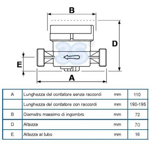 Compteur d'eau chaude à cadran sec 1/2'' - Homologué CEE