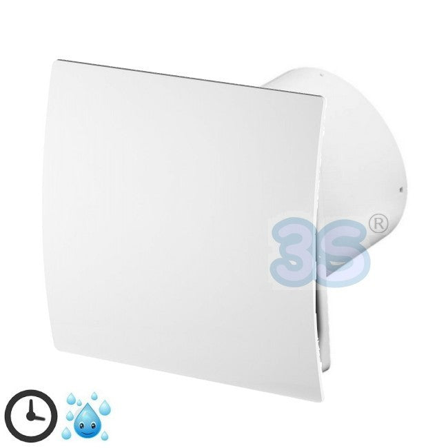 Domestic extractor fan Ø 100 mm with TIMER and HYGROSTAT - white grille