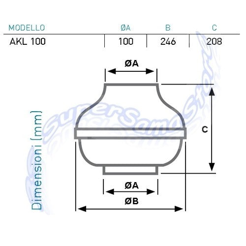 Centrifugal Extractor Fan AKL100 Aspira for Ø 100 mm Ducts