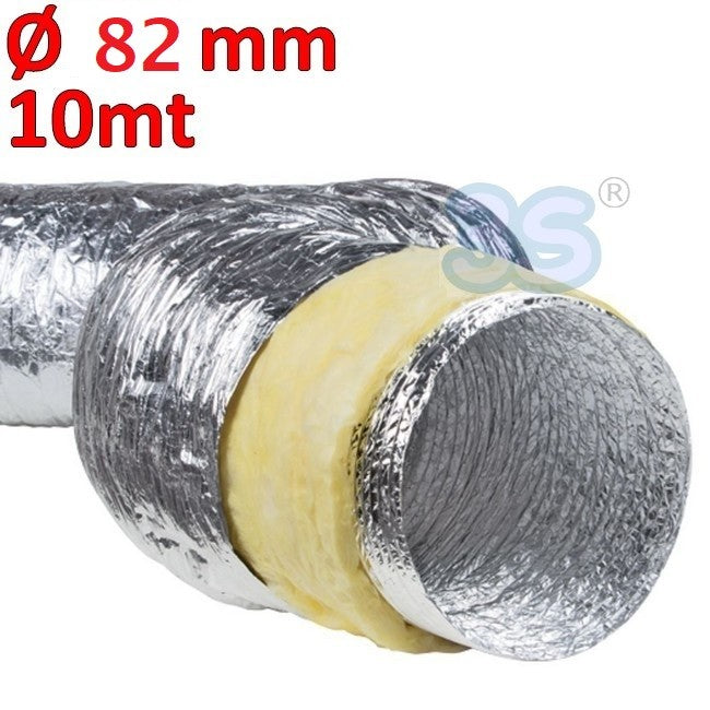 Gaine flexible en aluminium et polyester avec isolation acoustique, classe 1 - Ø 82 mm, rouleau de 10 m