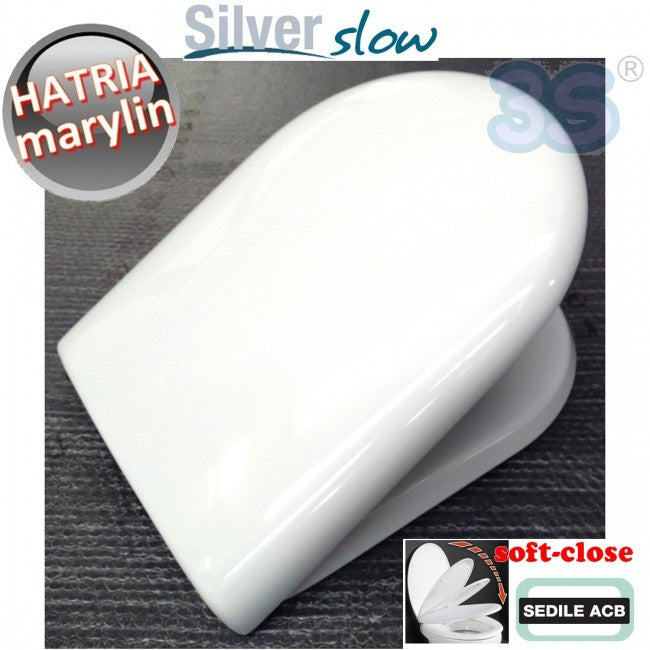 Abattant de toilette à fermeture ralentie Hatria MARYLIN - ACB Ercos Argent