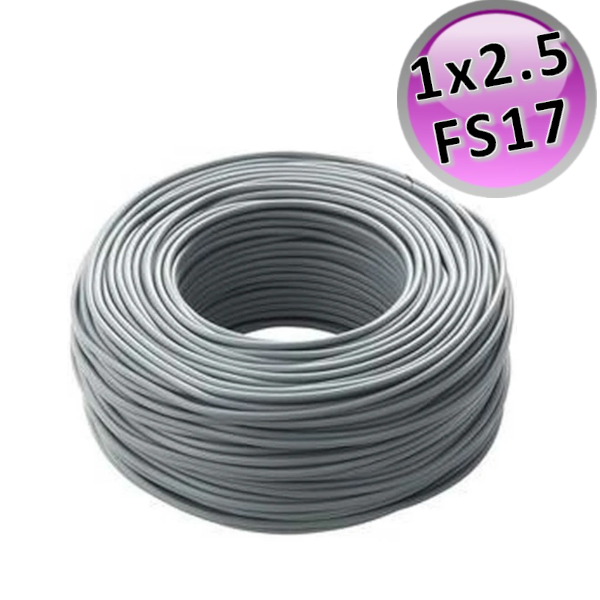 Câble électrique monoconducteur FS17 - 1 x 2,5 mm² Gris - Rouleau de 100 m