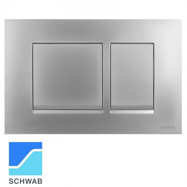 Plaque de commande à double bouton CERES DUO en chrome mat pour réservoir de toilette SCHWAB 299