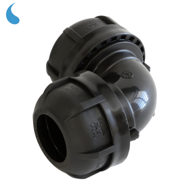 Raccord coudé à 90° Ø 20 mm à compression - à serrer en polypropylène