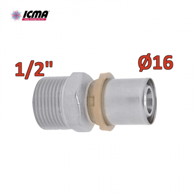 ICMA 402 - SEMPITER® 16x1/2'' Male Straight Crimp Fitting