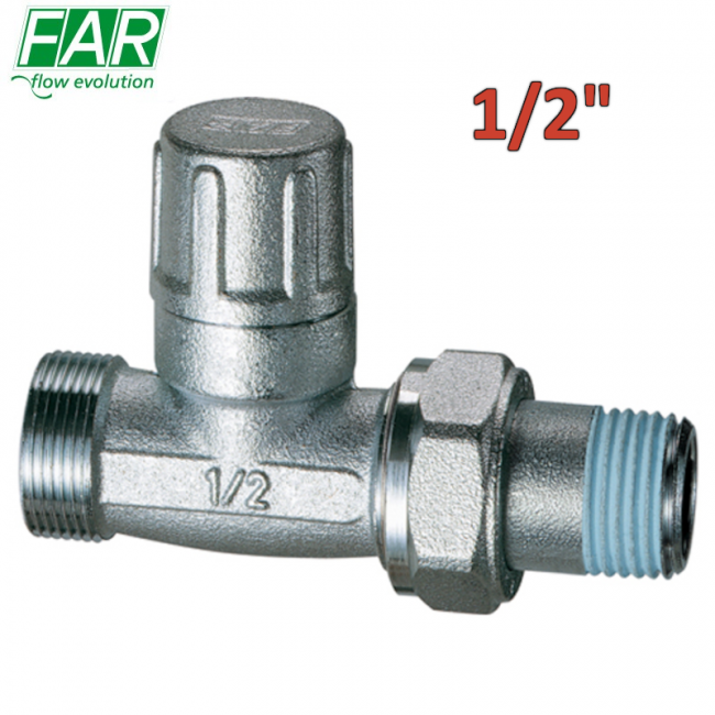 1300 - Vanne à verrouillage droit 1/2'' avec raccord en cuivre ou multicouche - FAR