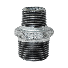 Mamelon réduit 1'' x 3/4'' M-M en fonte malléable galvanisée