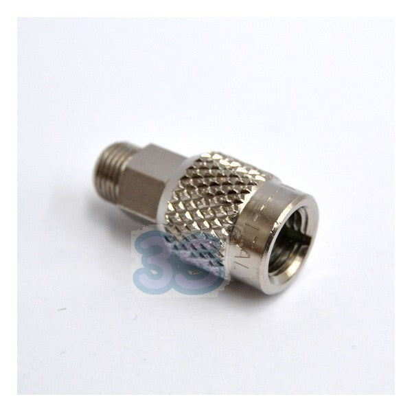 Raccord droit femelle 1/4'' SAE avec pivot x filetage mâle 1/8'' pour gaz