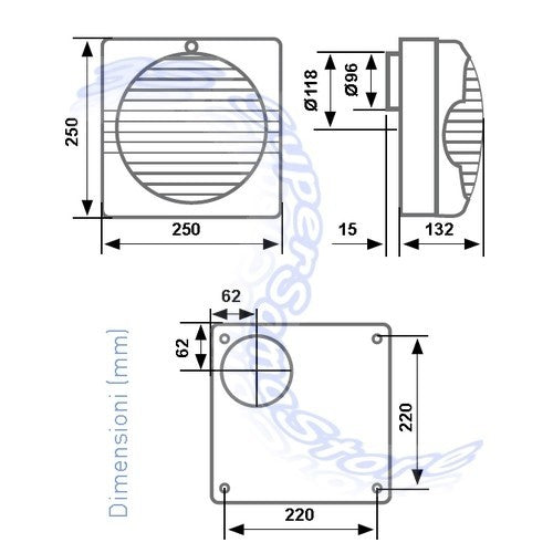 CTF 170S Aspira centrifugal fan for Ø 100 mm duct exhaust
