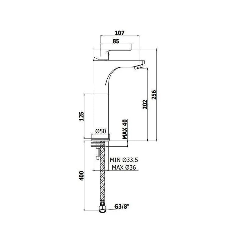 Mitigeur de lavabo allongé RED PAFFONI sans bonde - RED071CR120