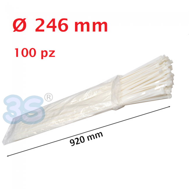 Colliers de serrage en nylon pour tuyaux jusqu'à Ø246 mm - longueur 920 mm - lot de 100