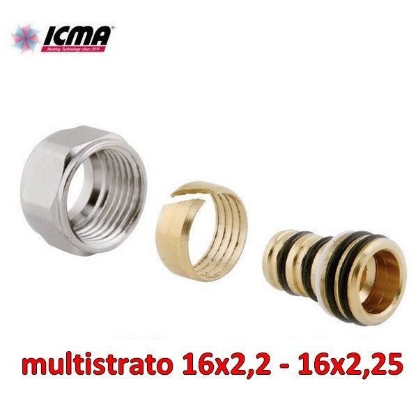 Adaptateur de raccord de vanne ICMA pour tuyau multicouche Ø 16x2,2 - 16x2,25 mm