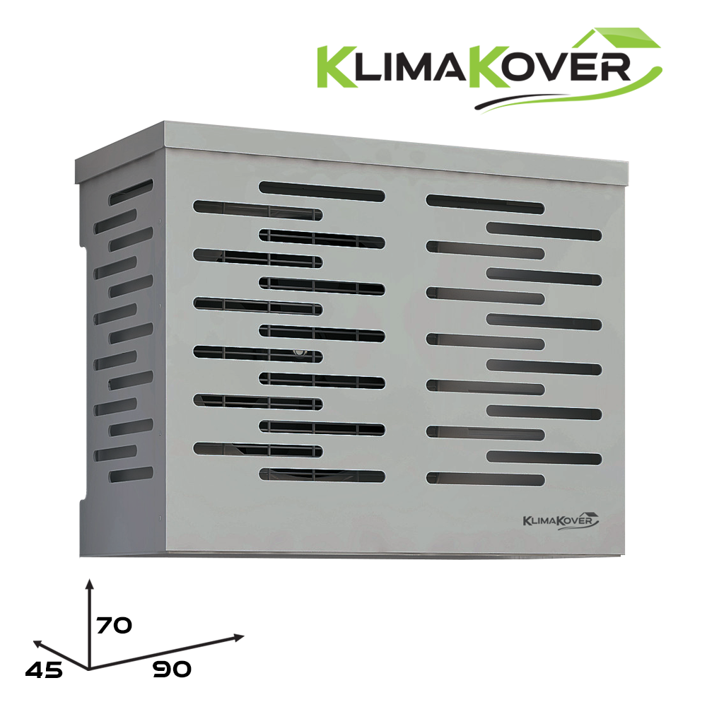 Cache-climatiseur design K-900S 90x70x45 cm argent en aluminium pour unités extérieures