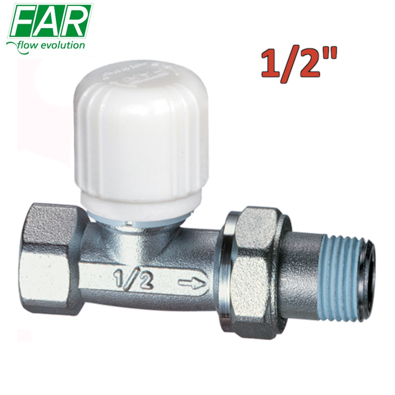 1640 - Vanne thermostatique 1/2'', droite, raccord en fer - FAR