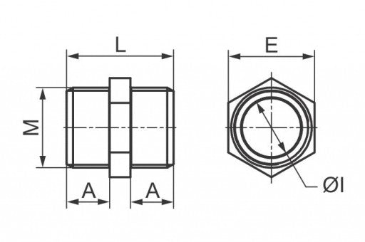 Galvanized steel nipples 1/4'' male-male - 1 PIECE