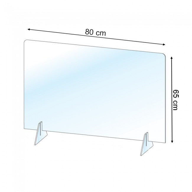 Barrière de protection anti-contagion 80x65 cm pour surfaces planes