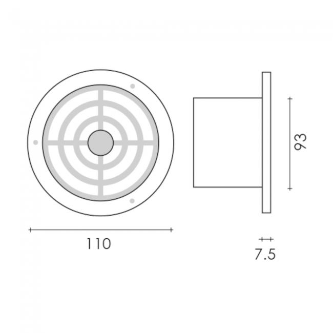 Extracteur sous hotte pour conduit de hotte de cuisine de 100 mm
