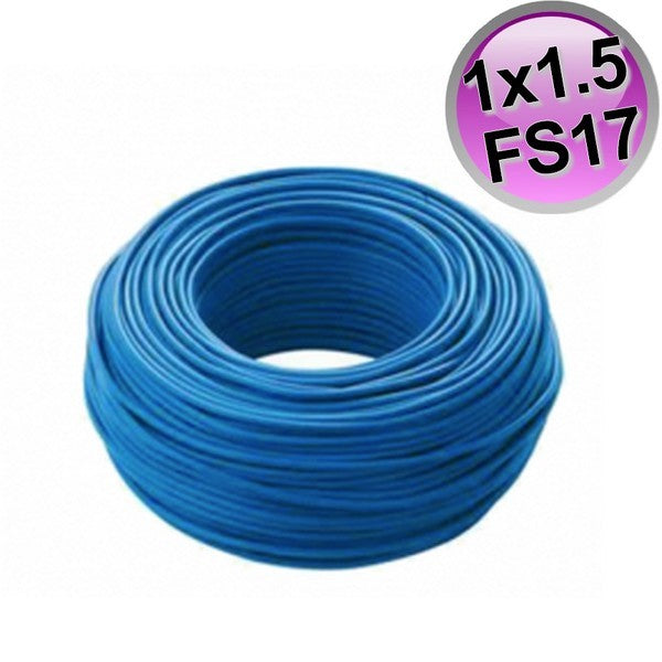 Câble électrique monoconducteur FS17 - 1 x 1,5 mm² BLEU - Rouleau de 100 m