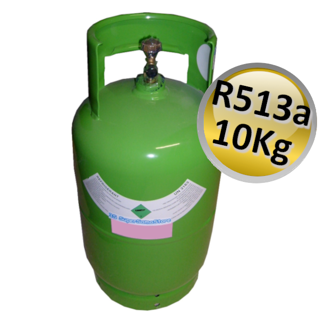 Bouteille de gaz R513A - 10 kg net, faible PRG, remplaçant le R134a