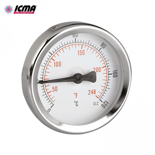 Thermomètre ICMA, diamètre 60 mm, avec ressort de clip - 287
