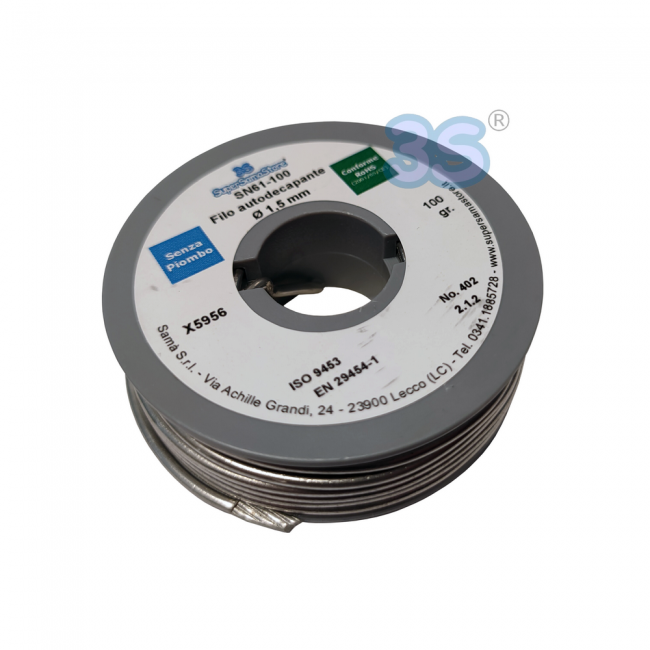 Bobine de 100 g de fil à souder auto-décapant en étain et cuivre Ø1,5 mm