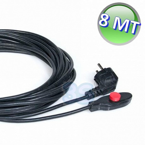 Câble chauffant NO FROST de 8 m, 15 W/m, avec prise et thermostat