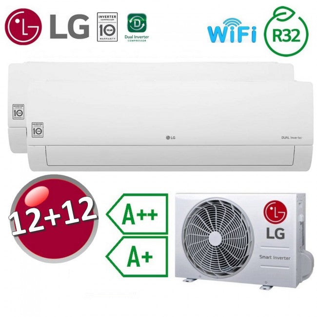 Climatiseur split LG Libero Smart WiFi ThinQ DualCool A++ / A+ 12000+12000