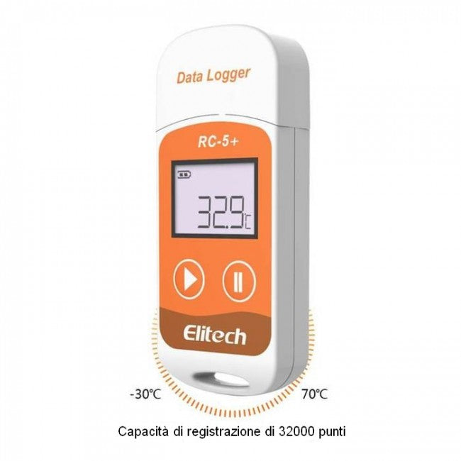 Enregistreur de données Elitech RC-5+, enregistreur de température USB, rapport PDF