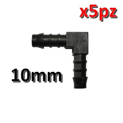 Coude à 90° de 10 mm pour tuyau en vinyle - Lot de 5