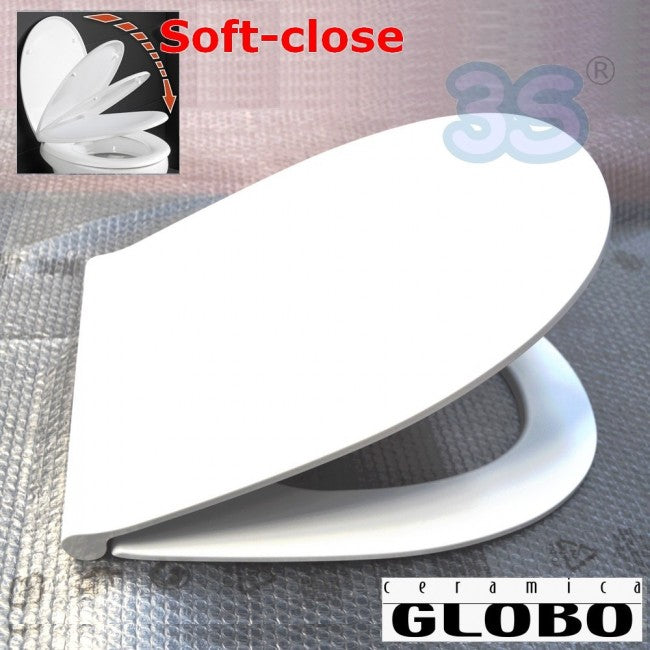Globo, modèle 4ALL, abattant à fermeture amortie 45 x 36 cm, blanc brillant