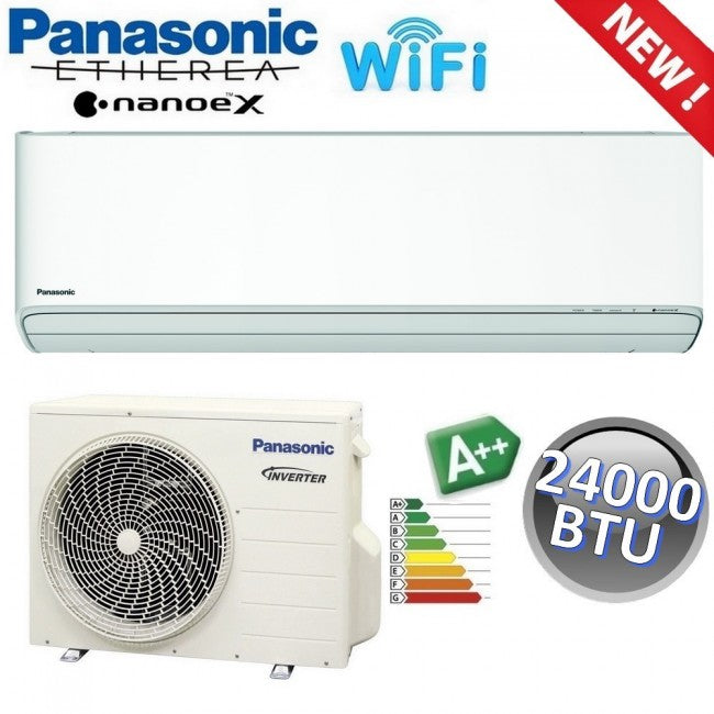 Climatiseur monosplit Panasonic ETHEREA blanc R32 - 24 000 BTU A++ avec Wi-Fi et NanoeX