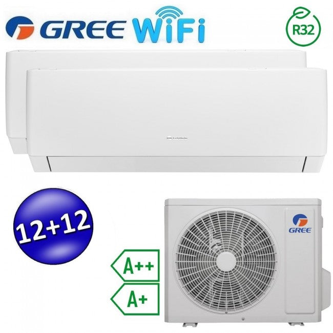 Climatiseur PULAR split Wi-Fi Inverter 12 000 + 12 000 BTU (UE-18) GREE R32 classe A++/A+