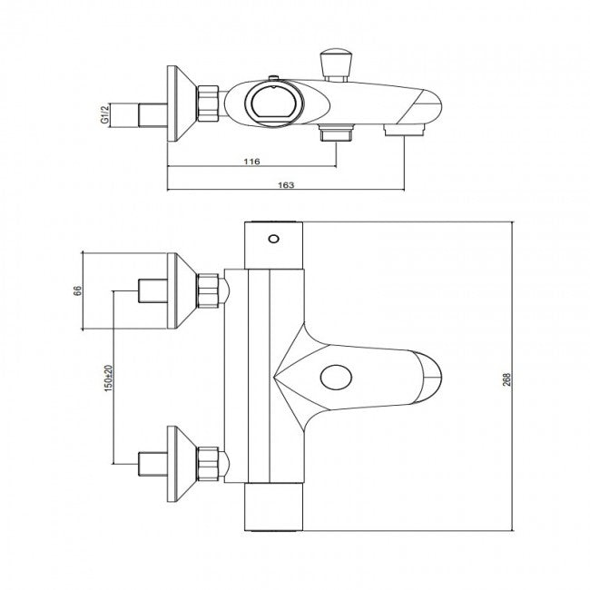 Mitigeur thermostatique de bain EQUO STAR NEW PAFFONI - EQS022CRNEW